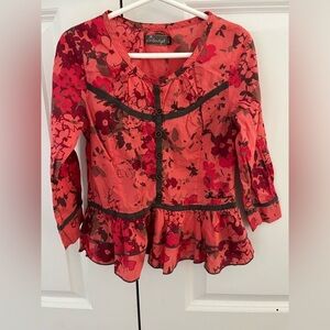 Jean Bourget girls top sz. 4 red blouse / top